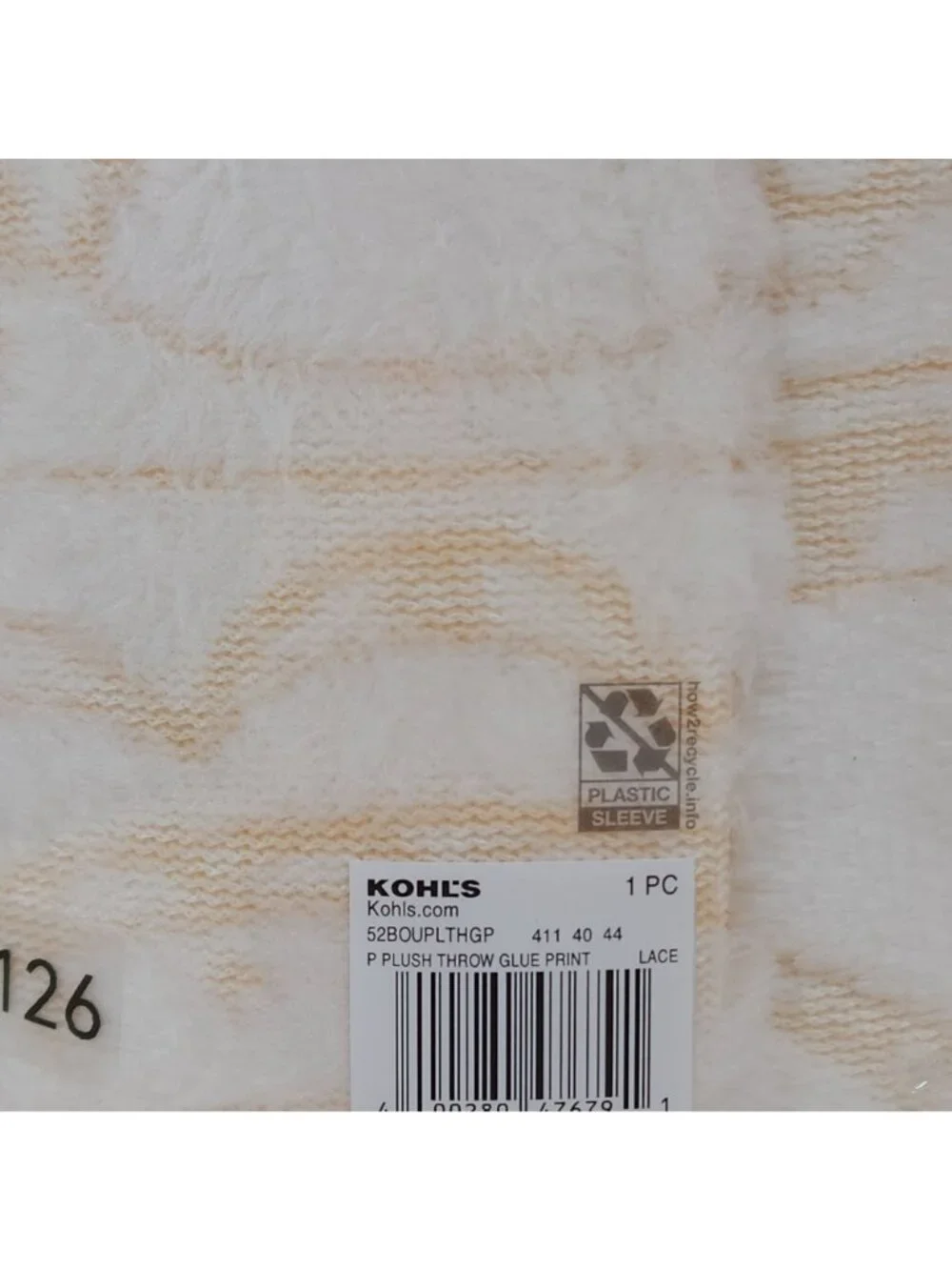 The Big One Plush Throw Blanket 5 x 6 Oversized Faux Fur Polyester Lace Print